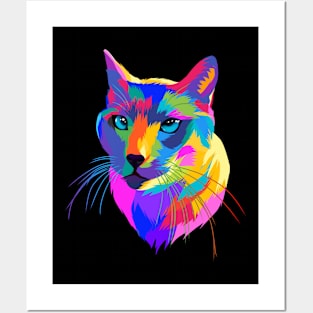 Colorful cat rainbow Posters and Art